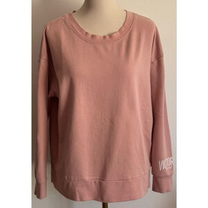 Women's Victoria Sport Pink & White Crewneck Sweatshirt M